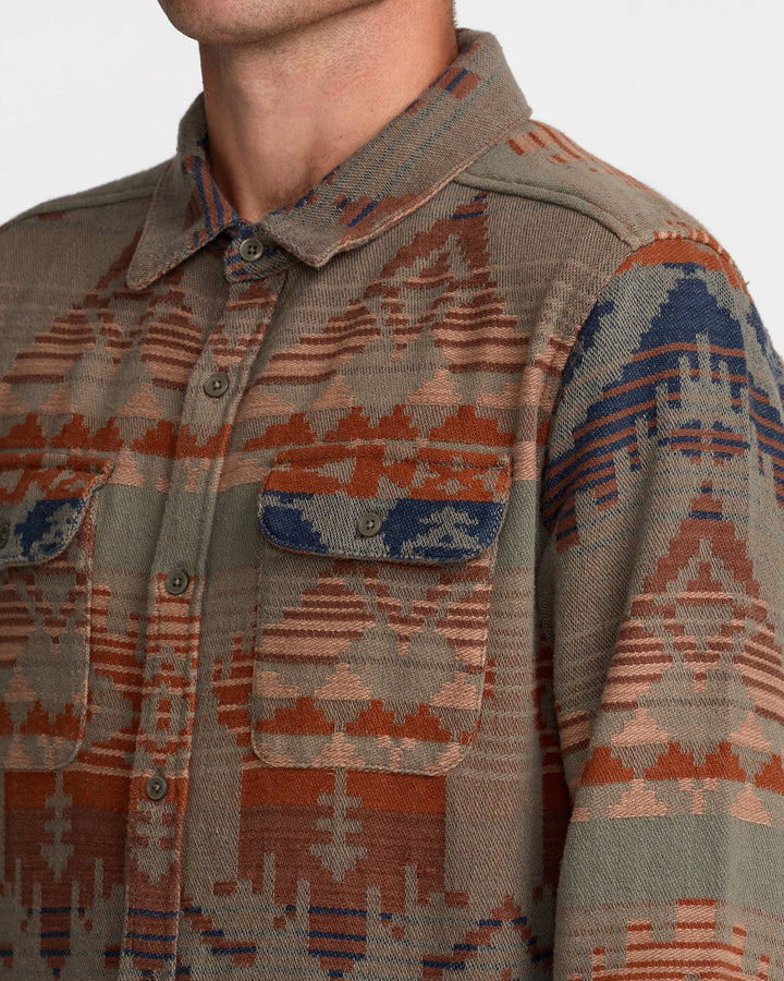 RVCA Dayshift Blanket Flannel Long Sleeve Shirt - Multi - Sun Diego Boardshop