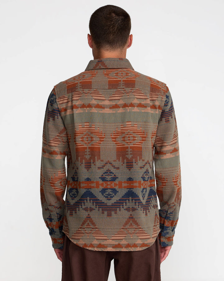 RVCA Dayshift Blanket Flannel Long Sleeve Shirt - Multi - Sun Diego Boardshop