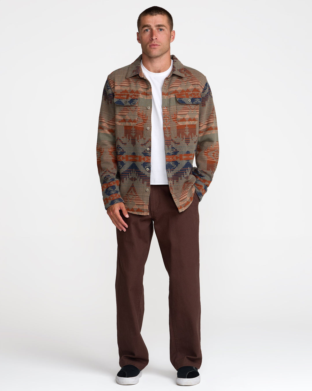 RVCA Dayshift Blanket Flannel Long Sleeve Shirt - Multi - Sun Diego Boardshop