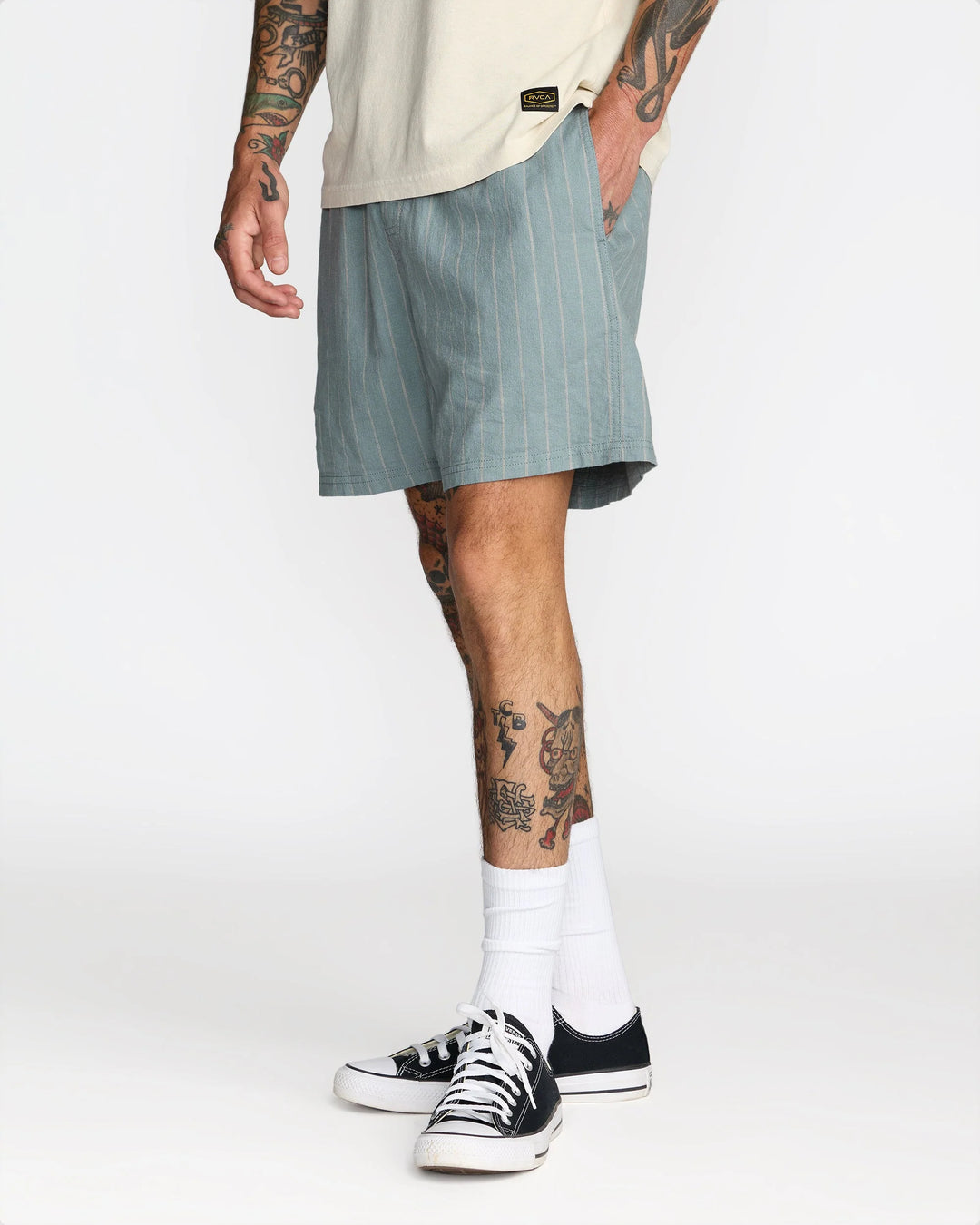 RVCA MEN'S SANDS ELASTIC 17" SHORT - LEAD