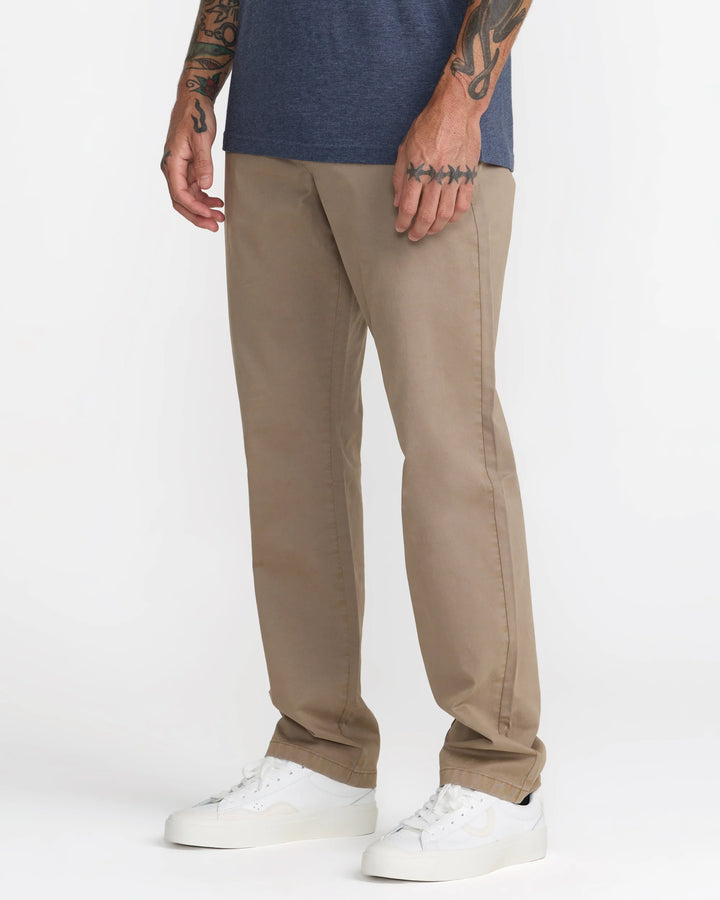 RVCA Men's Weekend Washed Regular Fit Chino Pant - Dark Khaki - Sun Diego Boardshop