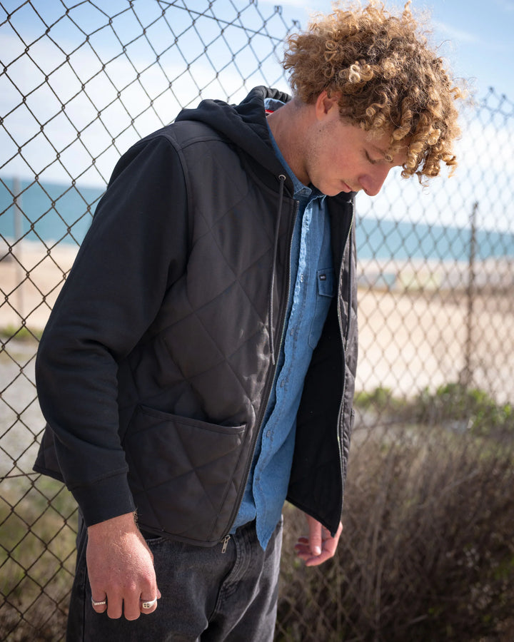 RVCA Men's Warner Hooded Puffer Jacket - RVCA Black - Sun Diego Boardshop