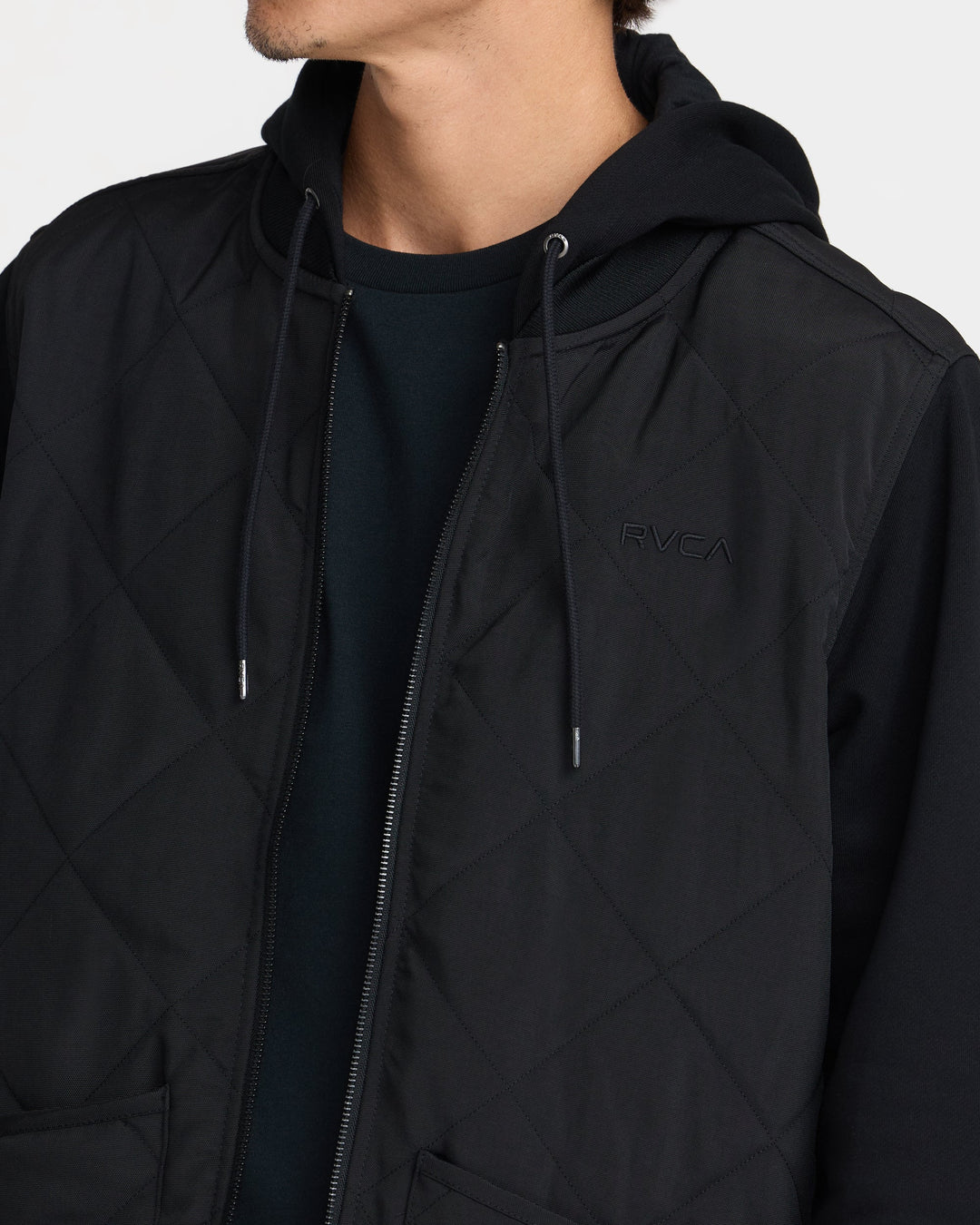 RVCA Men's Warner Hooded Puffer Jacket - RVCA Black - Sun Diego Boardshop