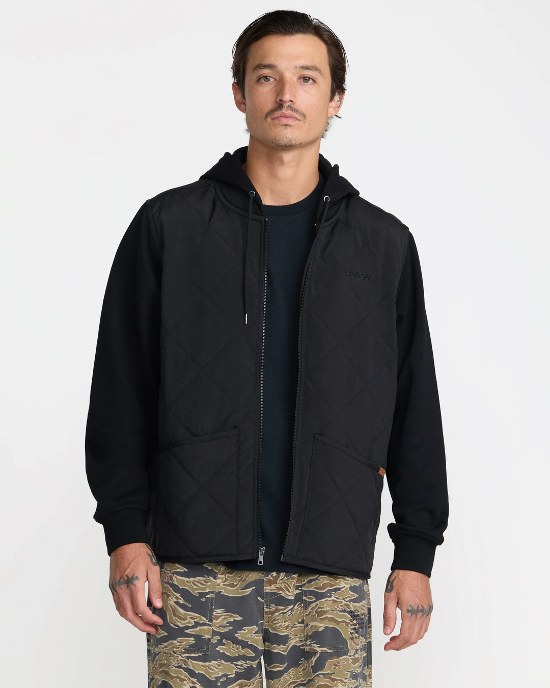 RVCA Men's Warner Hooded Puffer Jacket - RVCA Black - Sun Diego Boardshop