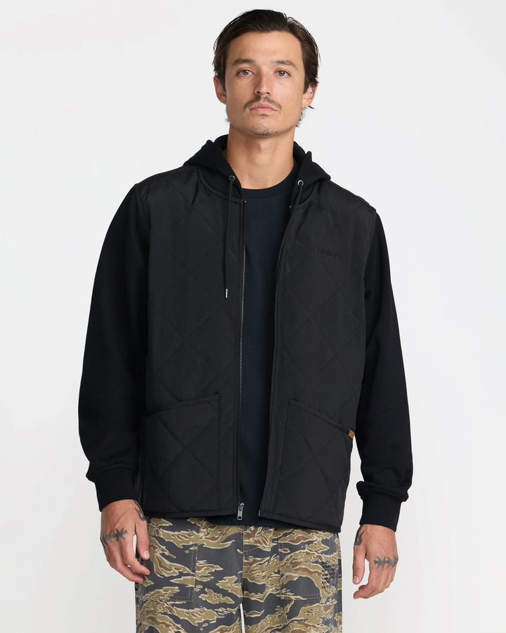 RVCA Men's Warner Hooded Puffer Jacket - RVCA Black - Sun Diego Boardshop