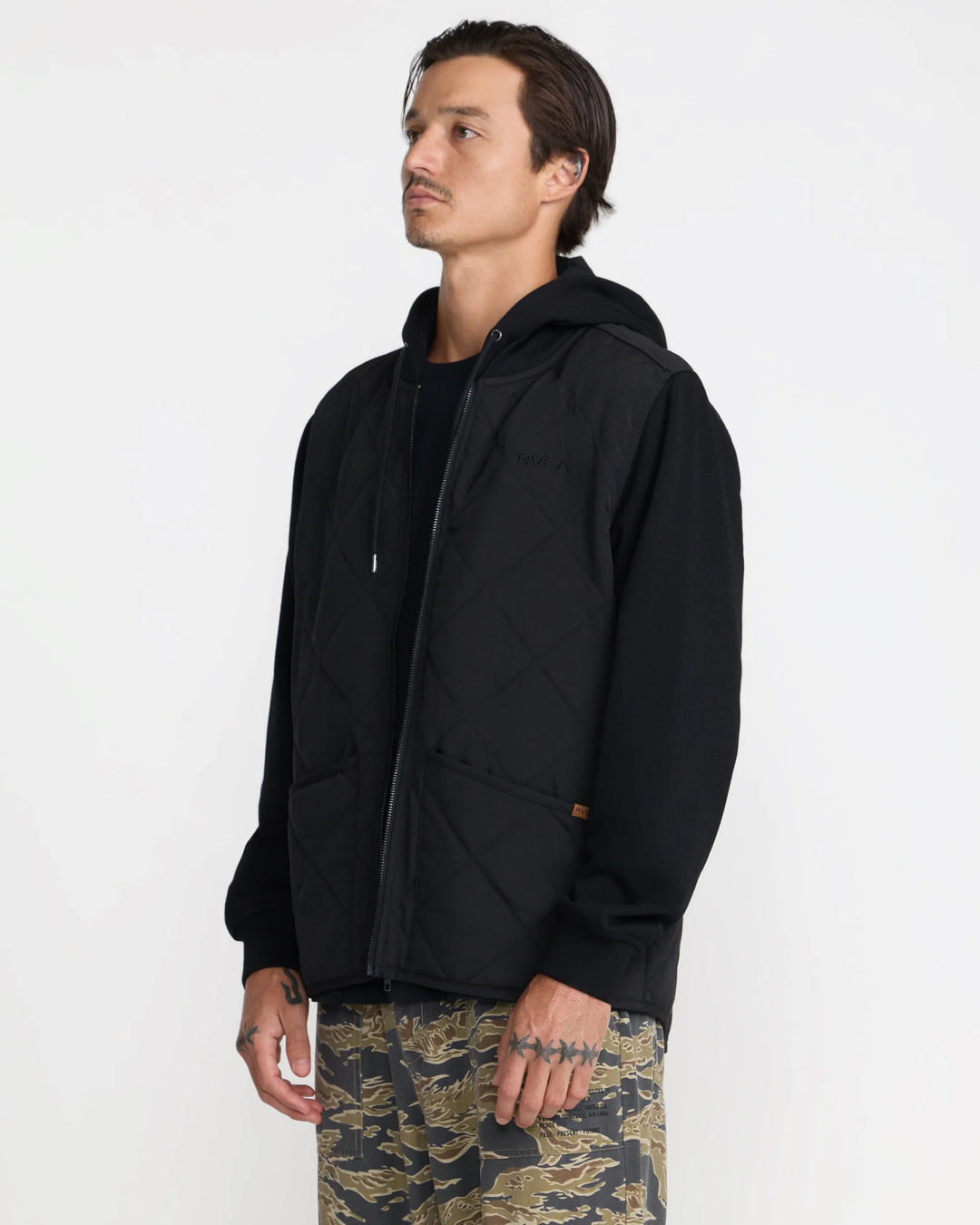 RVCA Men's Warner Hooded Puffer Jacket - RVCA Black - Sun Diego Boardshop