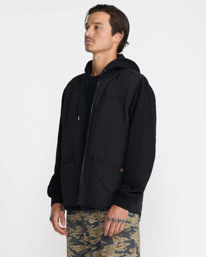 RVCA Men's Warner Hooded Puffer Jacket - RVCA Black - Sun Diego Boardshop