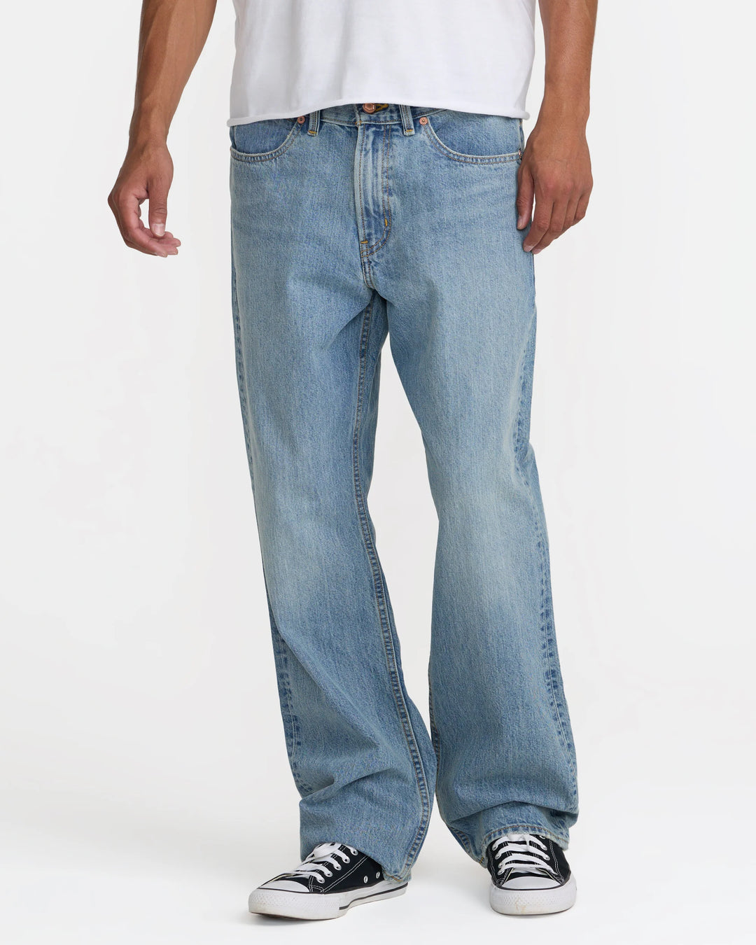 RVCA Men's Americana Dayshift Relaxed Fit Jean - Stone Wash - Sun Diego Boardshop