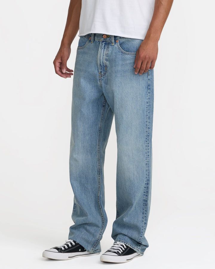 RVCA Men's Americana Dayshift Relaxed Fit Jean - Stone Wash - Sun Diego Boardshop