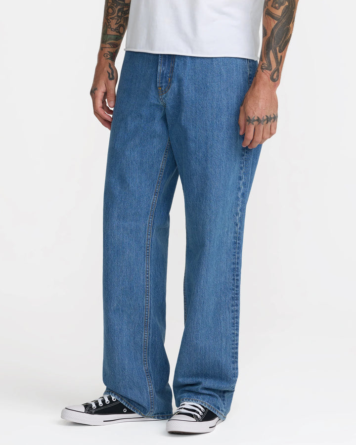 RVCA Men's Americana Dayshift Relaxed Fit Jean - Blue Collar - Sun Diego Boardshop