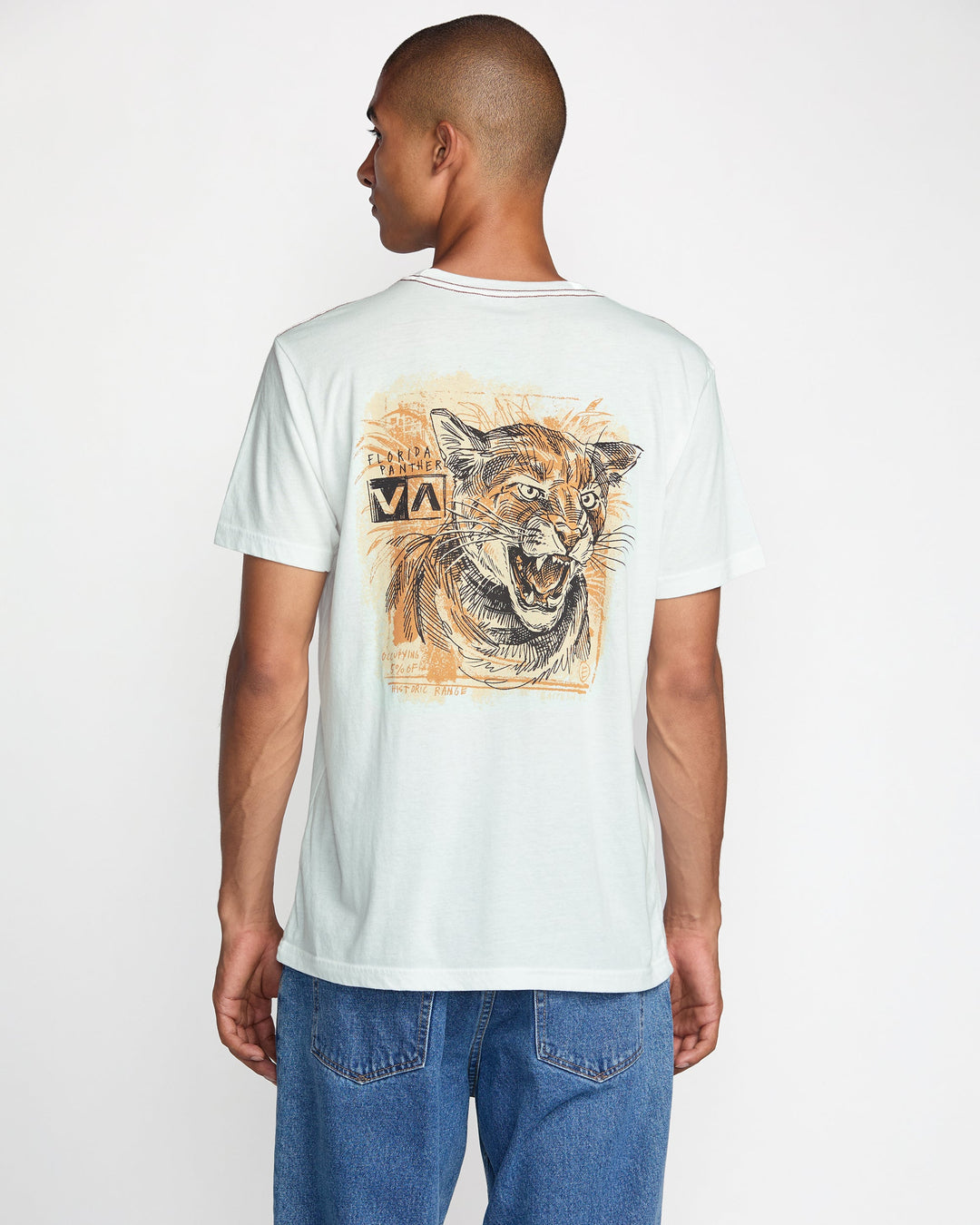 RVCA Horton Panther Short Sleeve Tee - Antique White - Sun Diego Boardshop