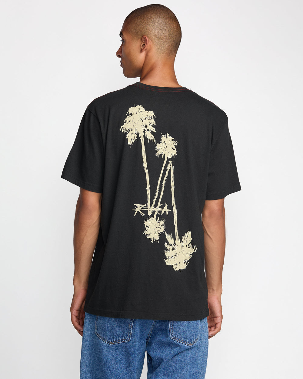 RVCA Crossed Palms Short Sleeve Tee - Pirate Black - Sun Diego Boardshop