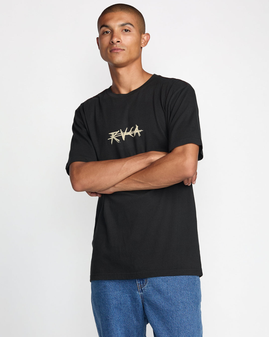 RVCA Crossed Palms Short Sleeve Tee - Pirate Black - Sun Diego Boardshop