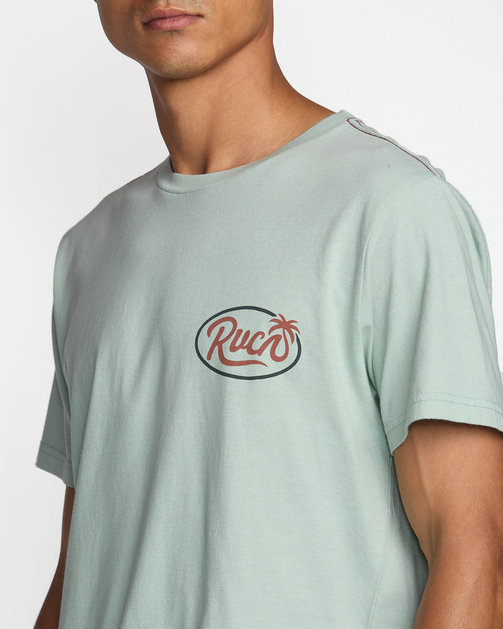 RVCA Frond Script Short Sleeve Tee - Blue Haze - Sun Diego Boardshop