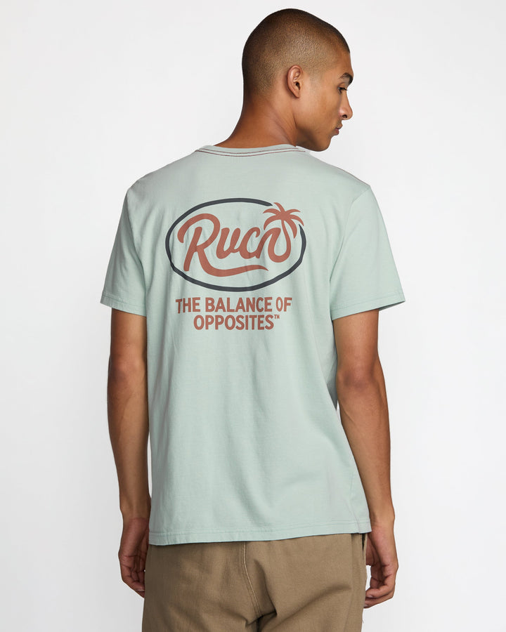 RVCA Frond Script Short Sleeve Tee - Blue Haze - Sun Diego Boardshop
