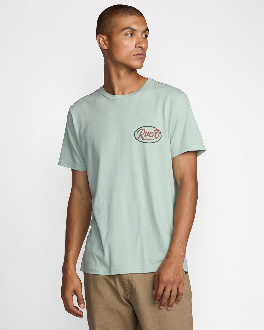 RVCA Frond Script Short Sleeve Tee - Blue Haze - Sun Diego Boardshop