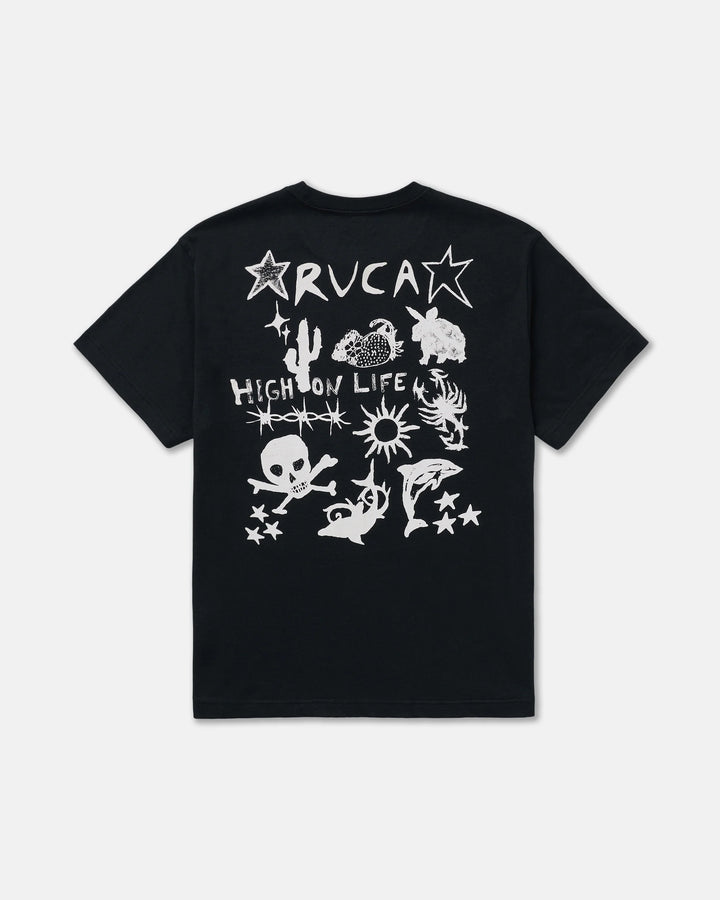 RVCA Men's High On Life Short Sleeve Tee - Black - Sun Diego Boardshop
