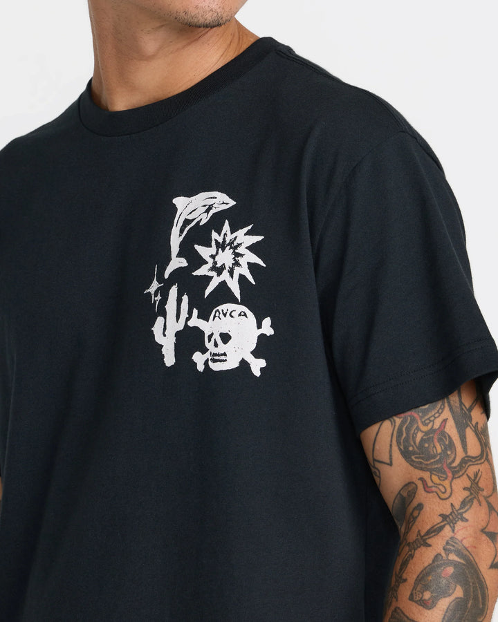 RVCA Men's High On Life Short Sleeve Tee - Black - Sun Diego Boardshop