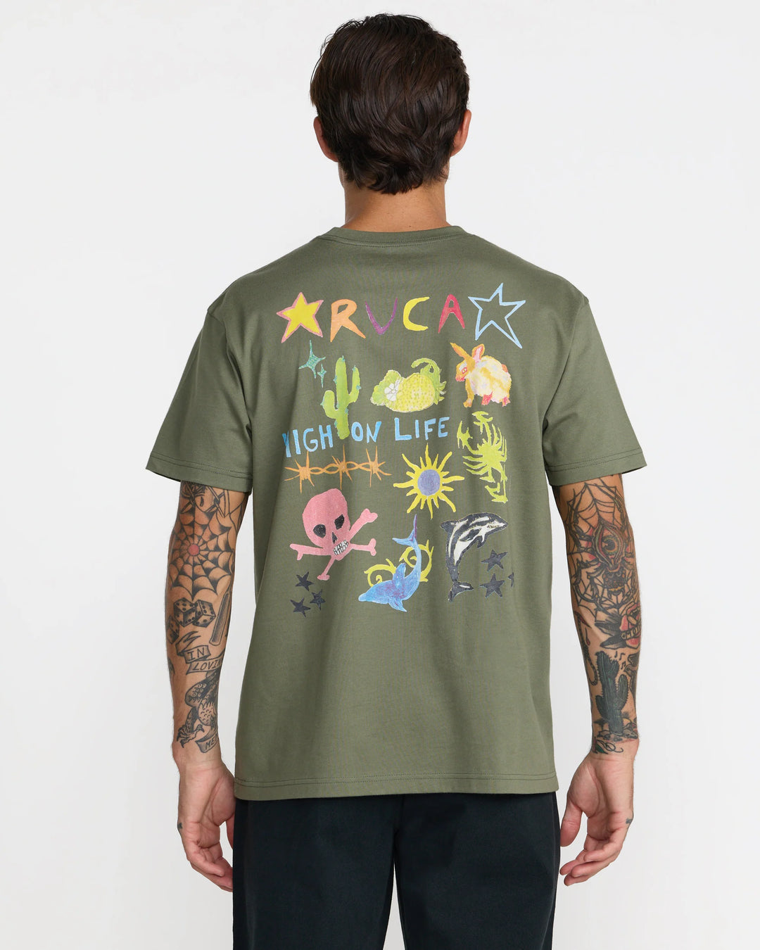 RVCA Men's High On Life Short Sleeve Tee - Olive - Sun Diego Boardshop