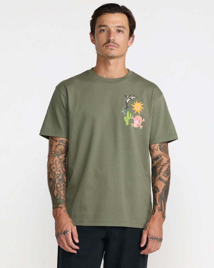 RVCA Men's High On Life Short Sleeve Tee - Olive - Sun Diego Boardshop
