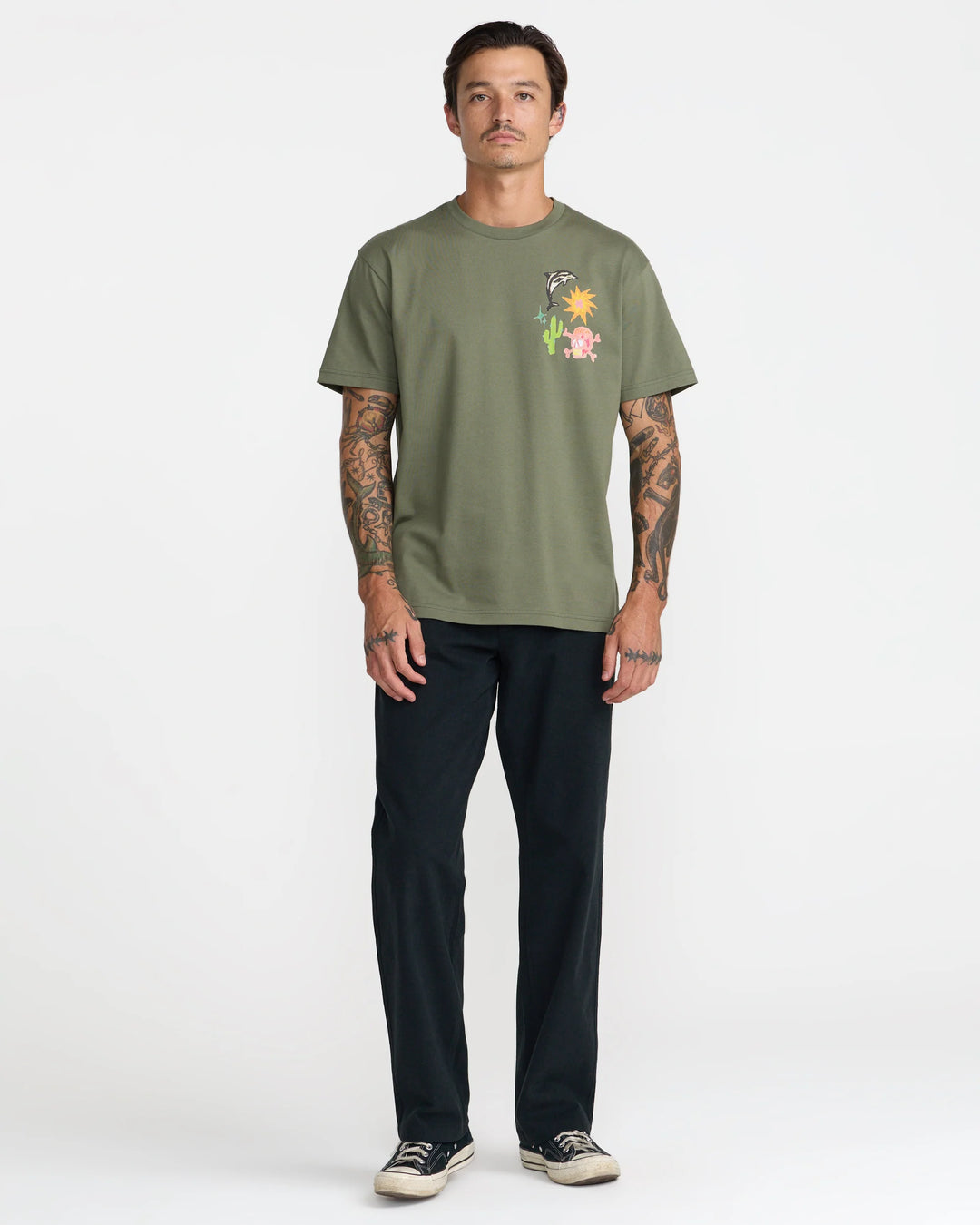 RVCA Men's High On Life Short Sleeve Tee - Olive - Sun Diego Boardshop