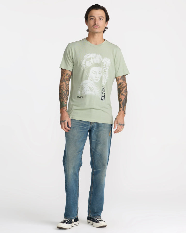 RVCA Men's Geisha Short Sleeve Tee - Light Olive - Sun Diego Boardshop