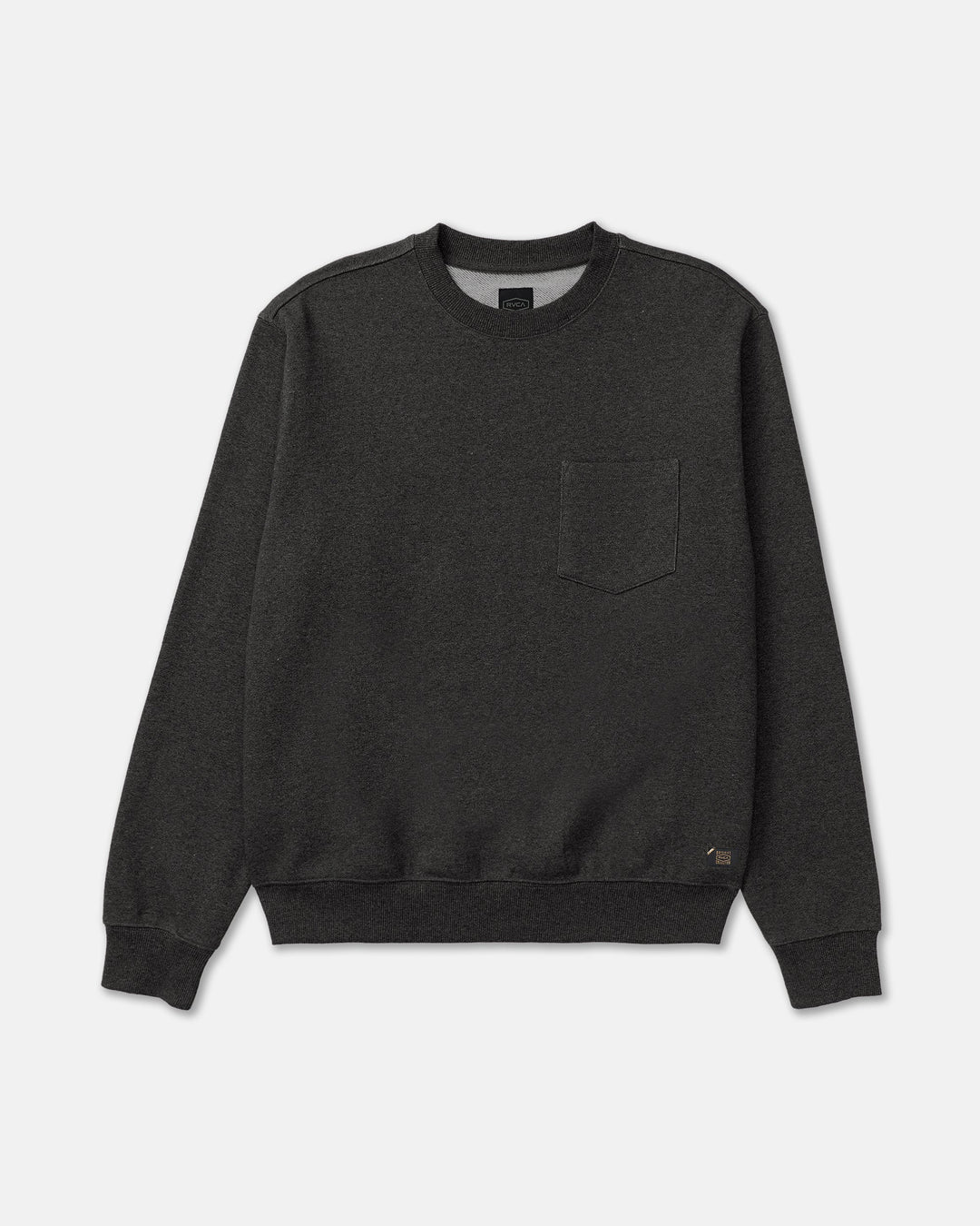 RVCA Men's Dayshift Pocket Crew Sweatshirt - Heather Black - Sun Diego Boardshop
