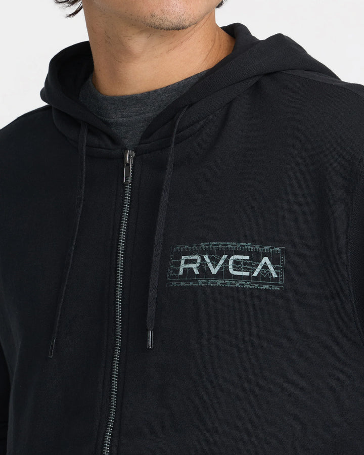RVCA Men's Stocks Zip Up Hoodie - Black - Sun Diego Boardshop