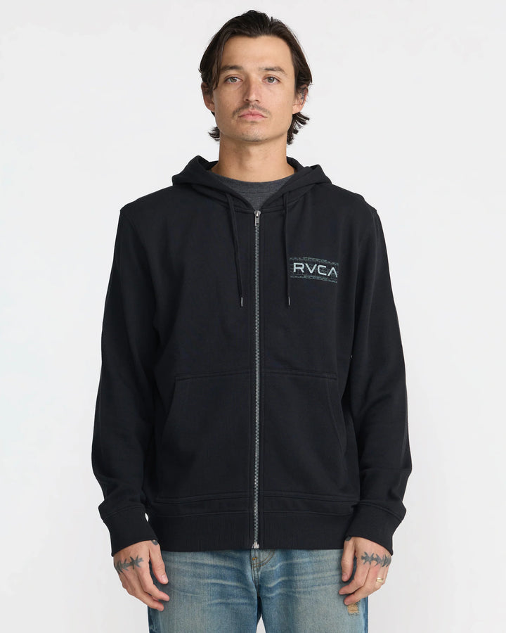 RVCA Men's Stocks Zip Up Hoodie - Black - Sun Diego Boardshop