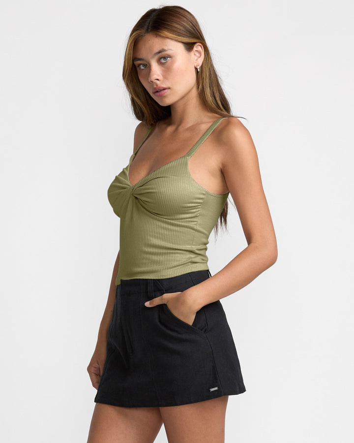 RVCA Slate Twist Tank - Thyme Green - Sun Diego Boardshop