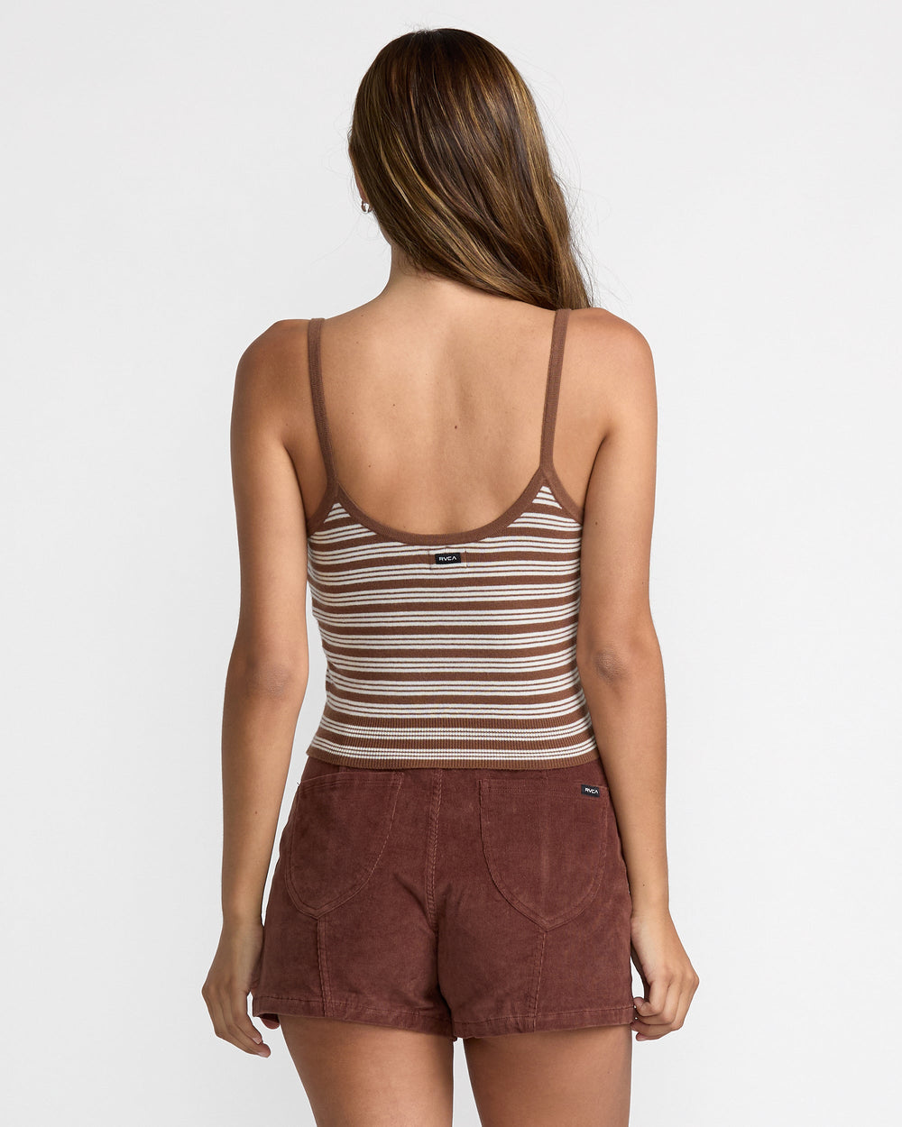 RVCA Tight Stripe Sweater Tank - Mocha - Sun Diego Boardshop