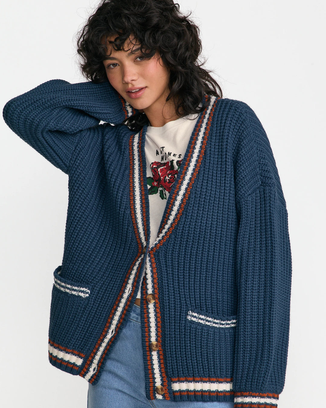 RVCA Women's Camden Cardigan - Blue Slate - Sun Diego Boardshop