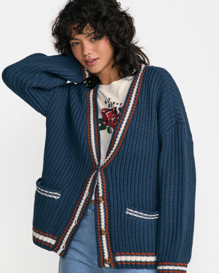 RVCA Women's Camden Cardigan - Blue Slate - Sun Diego Boardshop