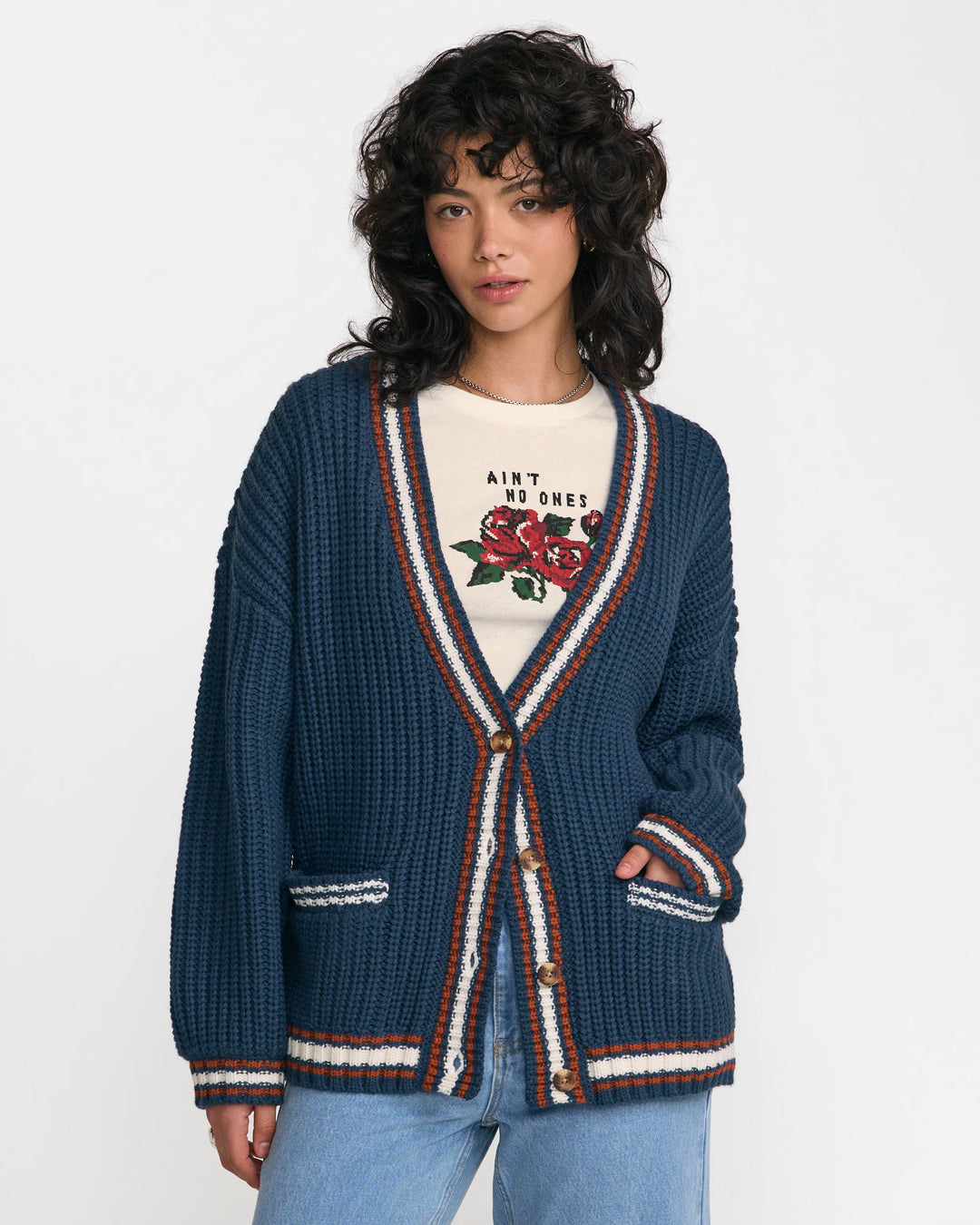 RVCA Women's Camden Cardigan - Blue Slate - Sun Diego Boardshop