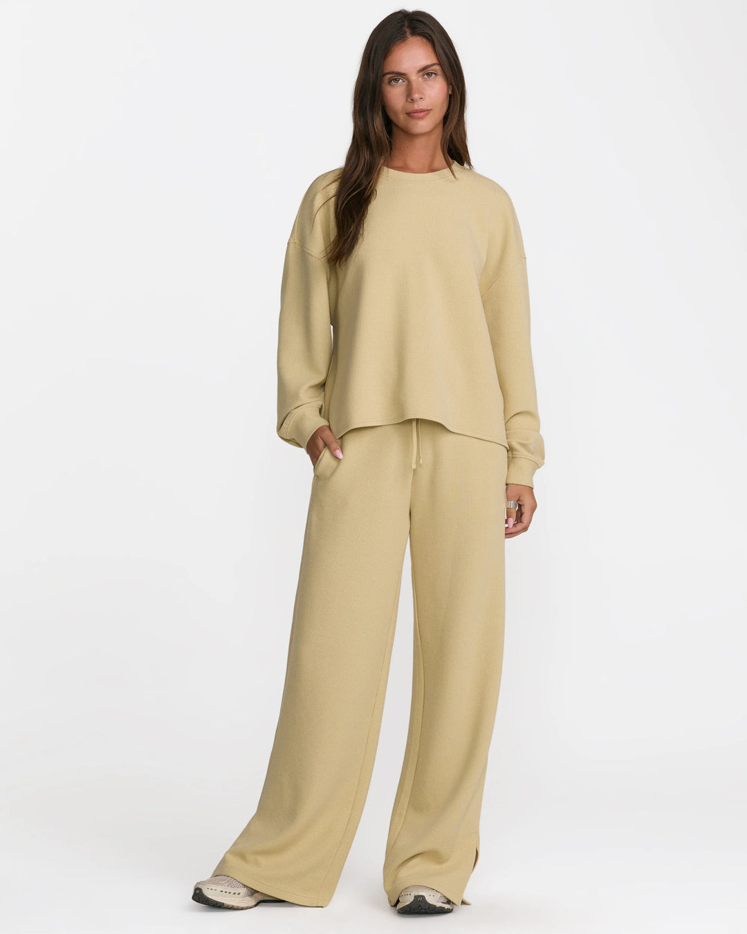 Rvca Glory Waffle Split Pant - Vintage Khaki - Sun Diego Boardshop