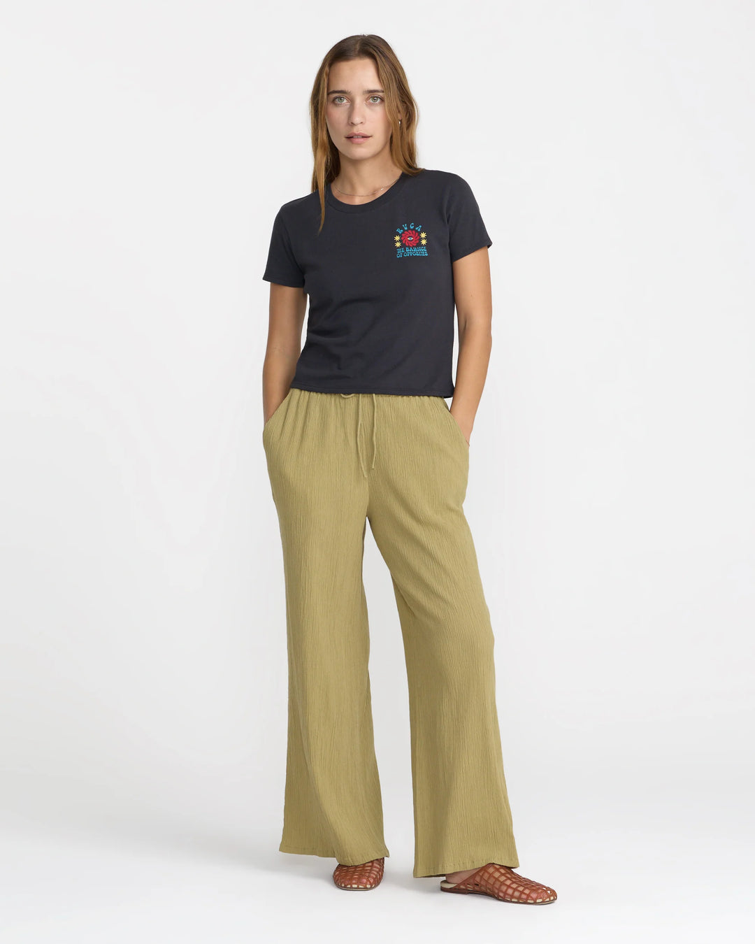 RVCA Women's New Yume Wide Leg Pant - Old Sage - Sun Diego Boardshop