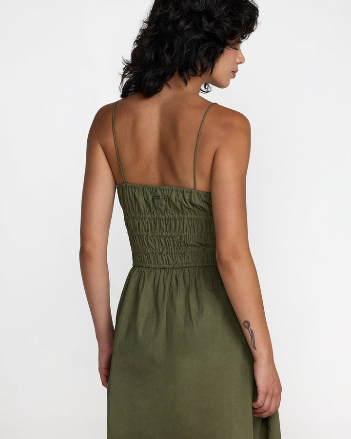 RVCA Women's Raya Midi Dress - Olive - Sun Diego Boardshop