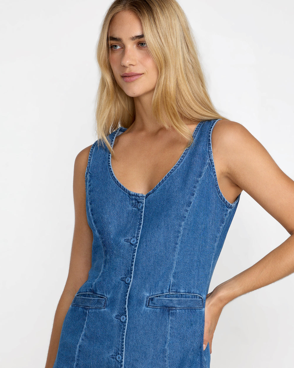 Rvca Lainey Mini Dress - Crystal Blue - Sun Diego Boardshop