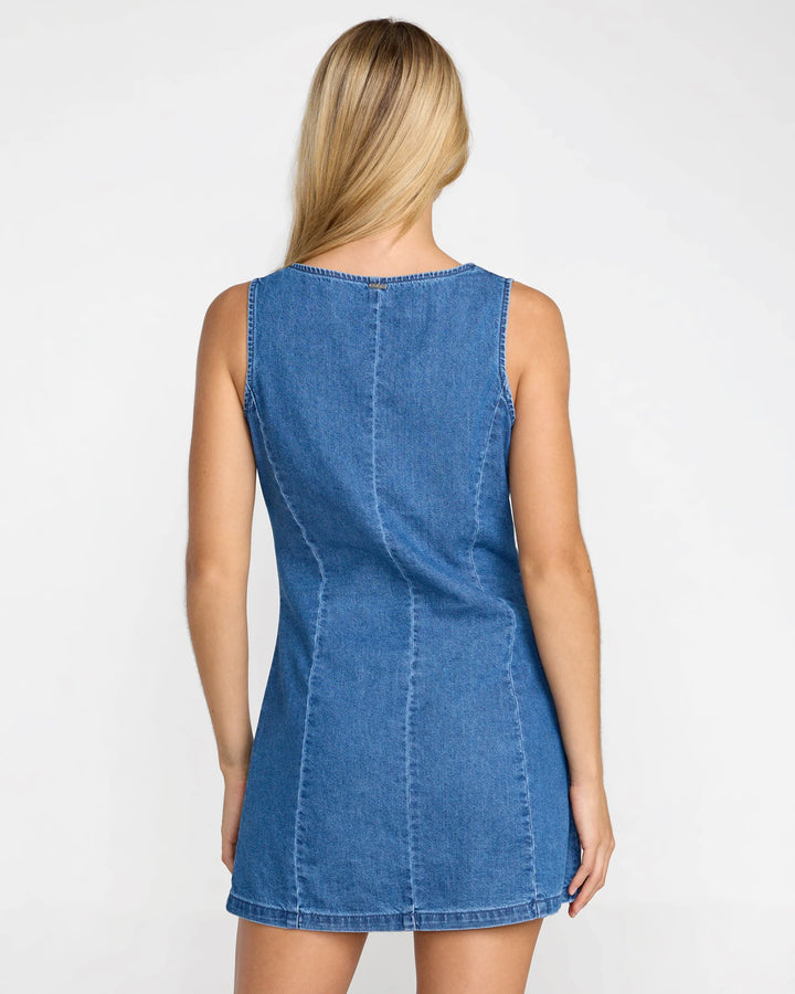 Rvca Lainey Mini Dress - Crystal Blue - Sun Diego Boardshop