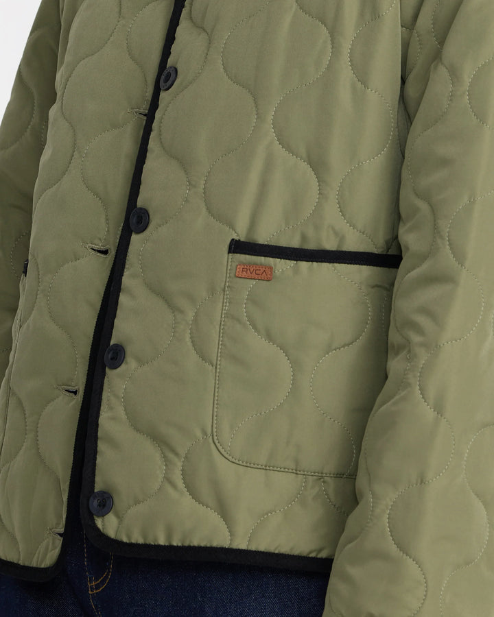 RVCA Women's Hudson Reversible Liner Jacket - Olive - Sun Diego Boardshop