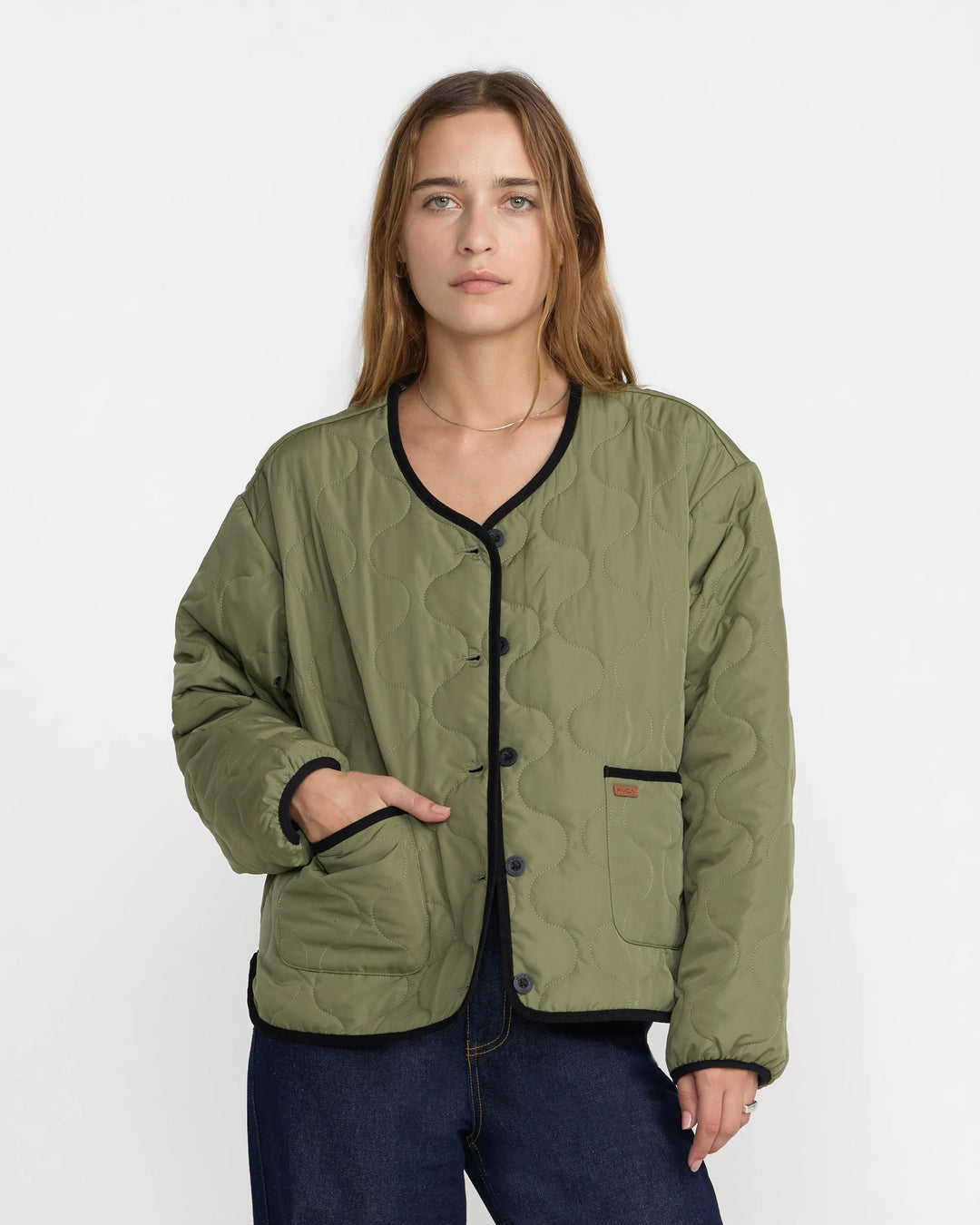 RVCA Women's Hudson Reversible Liner Jacket - Olive - Sun Diego Boardshop