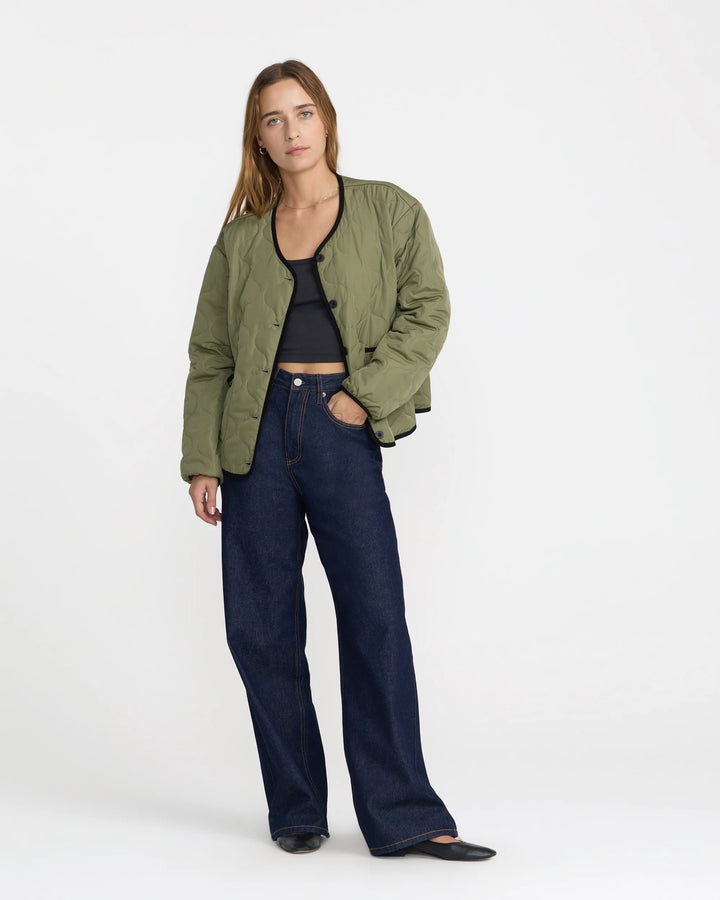 RVCA Women's Hudson Reversible Liner Jacket - Olive - Sun Diego Boardshop