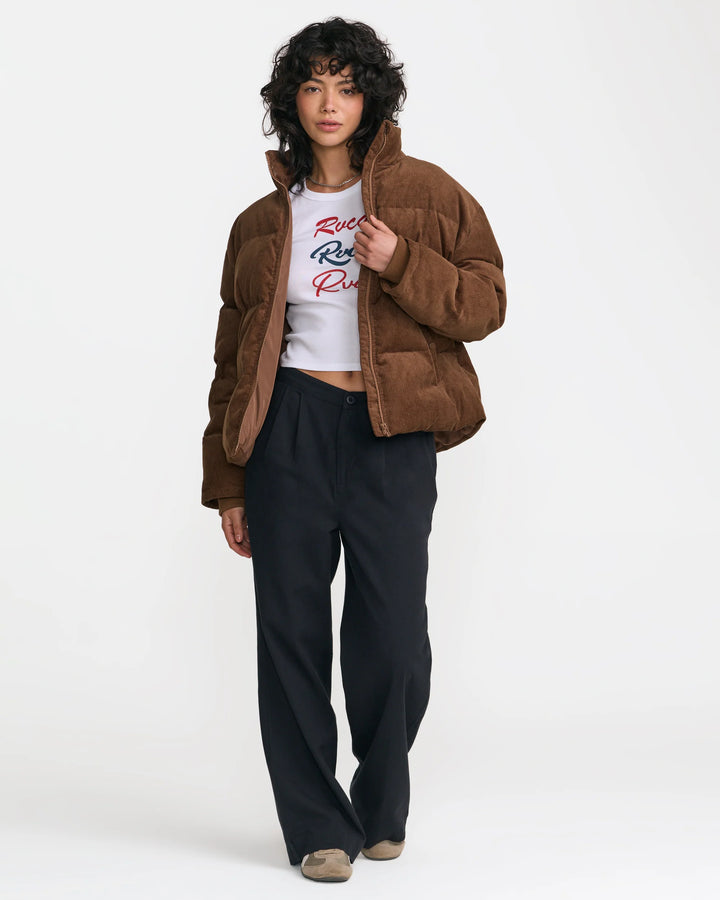RVCA Women's Easy Street Puffer Jacket - Chocolate - Sun Diego Boardshop