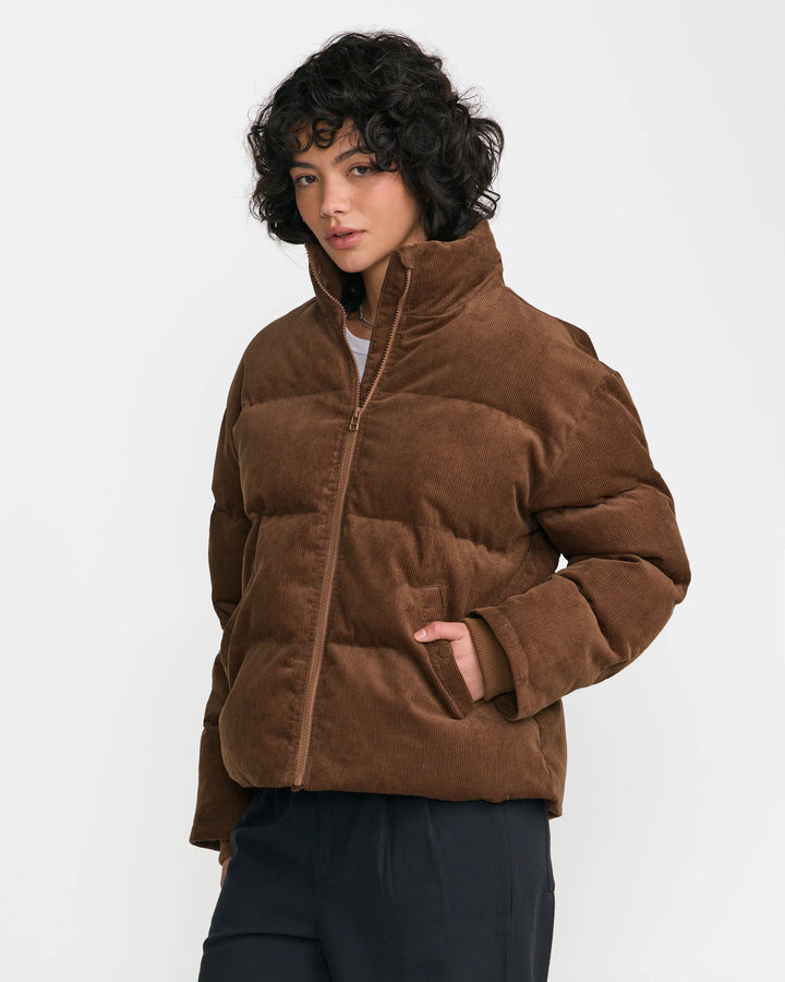 RVCA Women's Easy Street Puffer Jacket - Chocolate - Sun Diego Boardshop