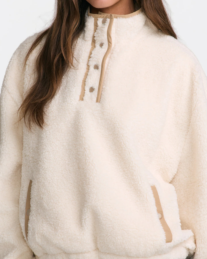 RVCA Women's Soka Sherpa Pullover - Antique White - Sun Diego Boardshop