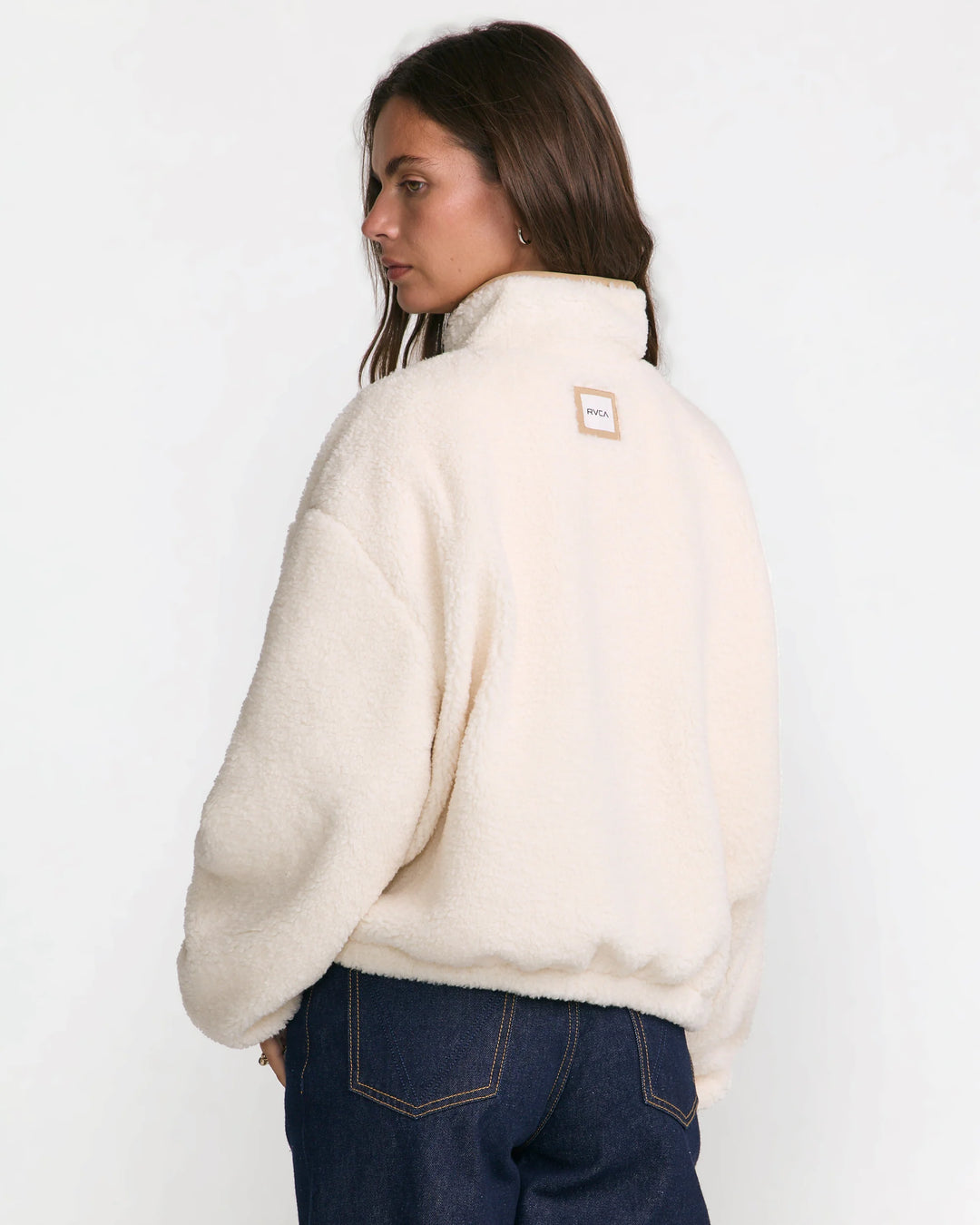 RVCA Women's Soka Sherpa Pullover - Antique White - Sun Diego Boardshop