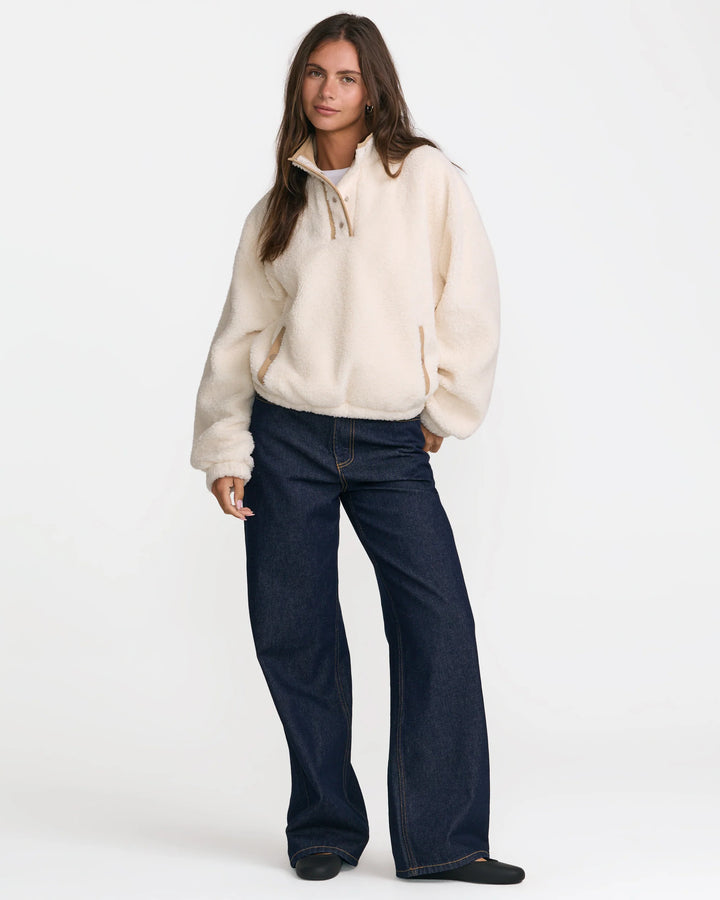 RVCA Women's Soka Sherpa Pullover - Antique White - Sun Diego Boardshop