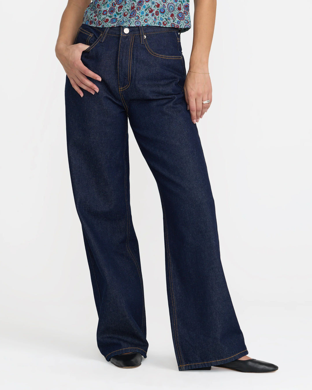 RVCA Women's Coco High Waisted Baggy Jean - Indigo Rinse - Sun Diego Boardshop