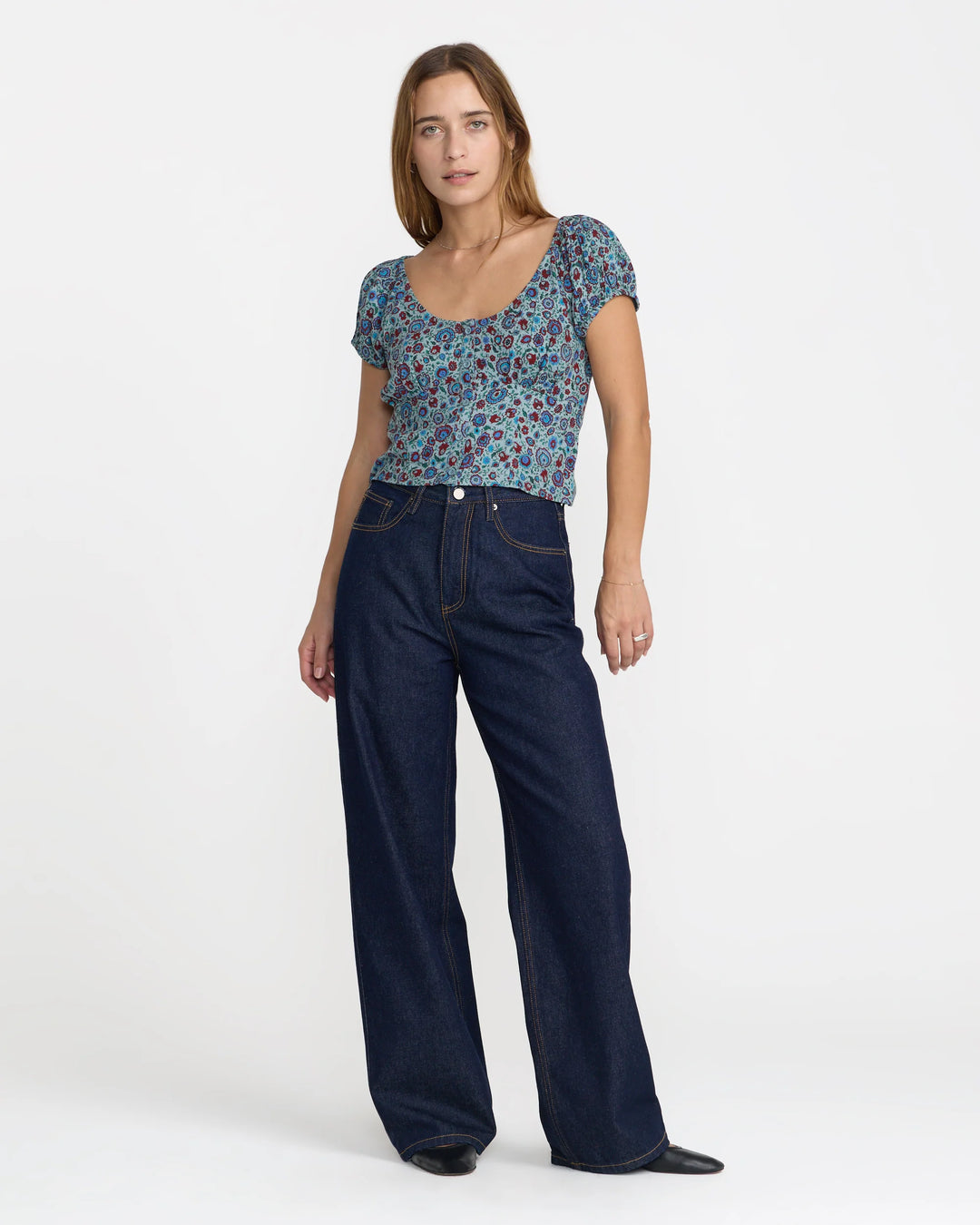 RVCA Women's Coco High Waisted Baggy Jean - Indigo Rinse - Sun Diego Boardshop