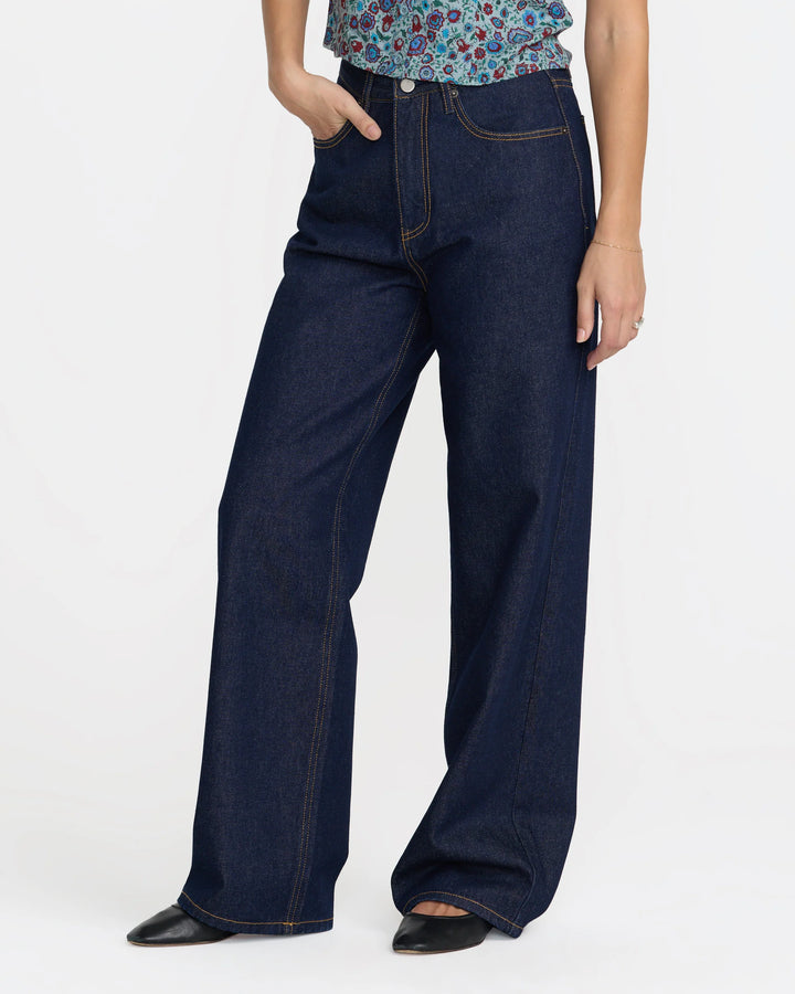 RVCA Women's Coco High Waisted Baggy Jean - Indigo Rinse - Sun Diego Boardshop